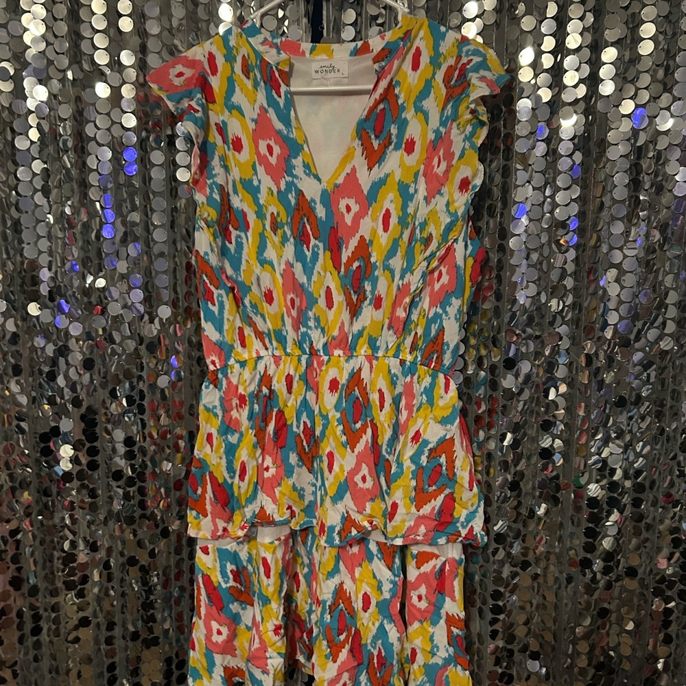 Colorful Patterned Midi Dress